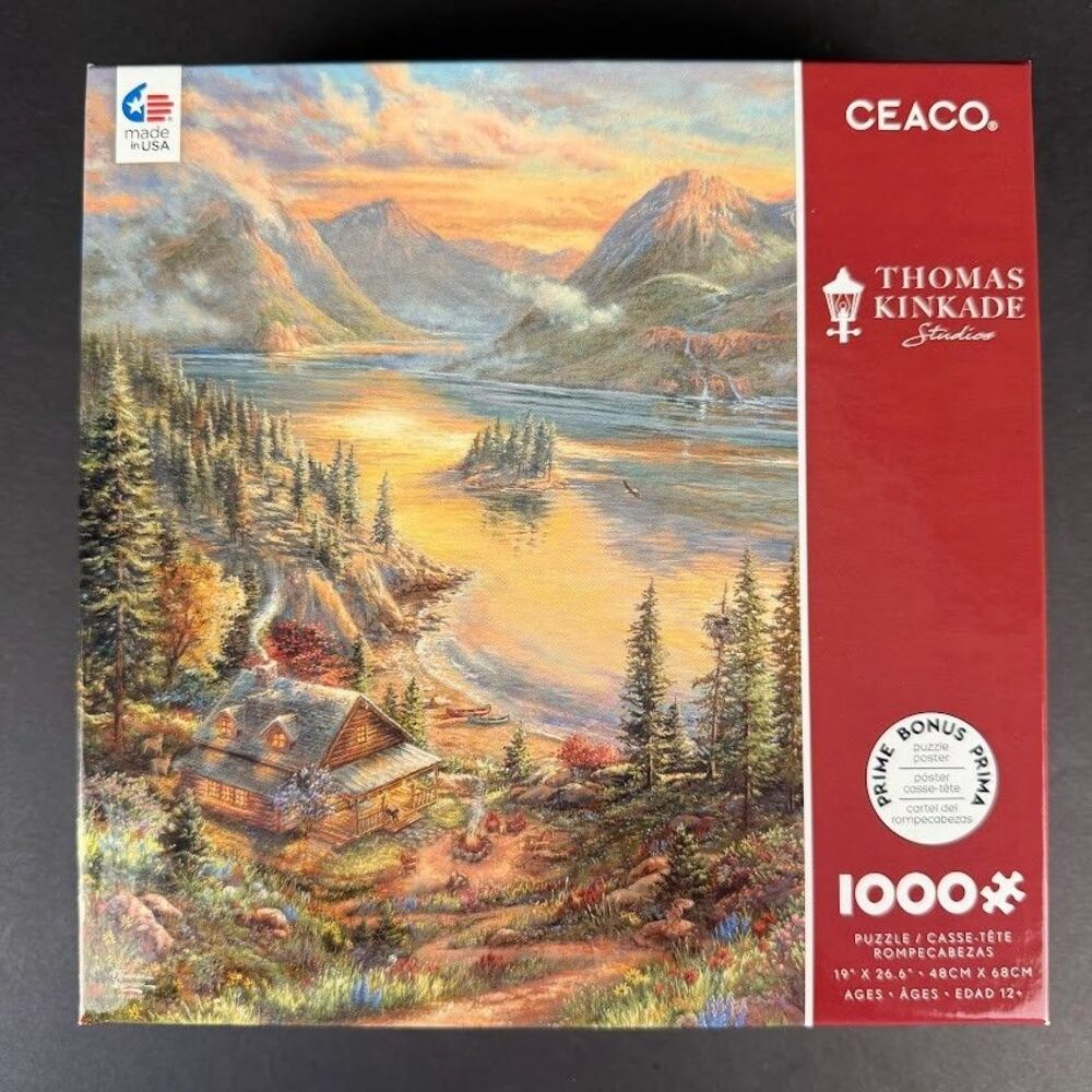 Ceaco Thomas Kinkade Lakeside Splendor #3310-105 1000-Piece Puzzle, Sealed